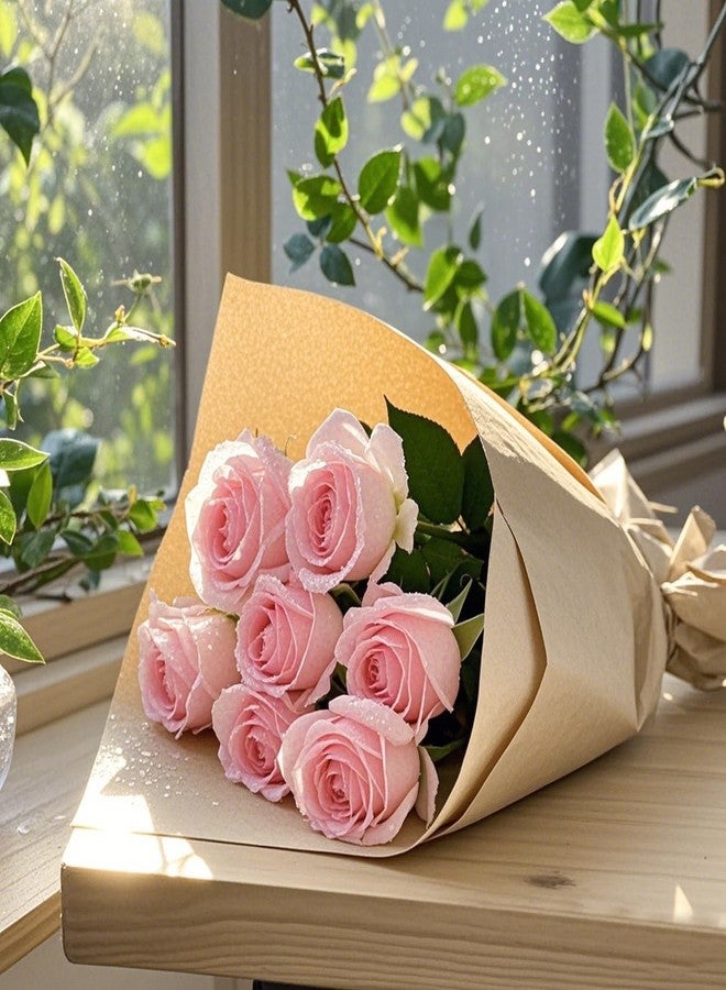 WRAPAHOLIC 20 Sheets Kraft Newspaper Flower Wrapping Paper - 19.6 x 27.5 inch Brown Font Vintage Newsprint Design Reversible Floral Bouquet Wrapping Paper for Florist Supply Wedding Birthday Gift DIY - Image 4